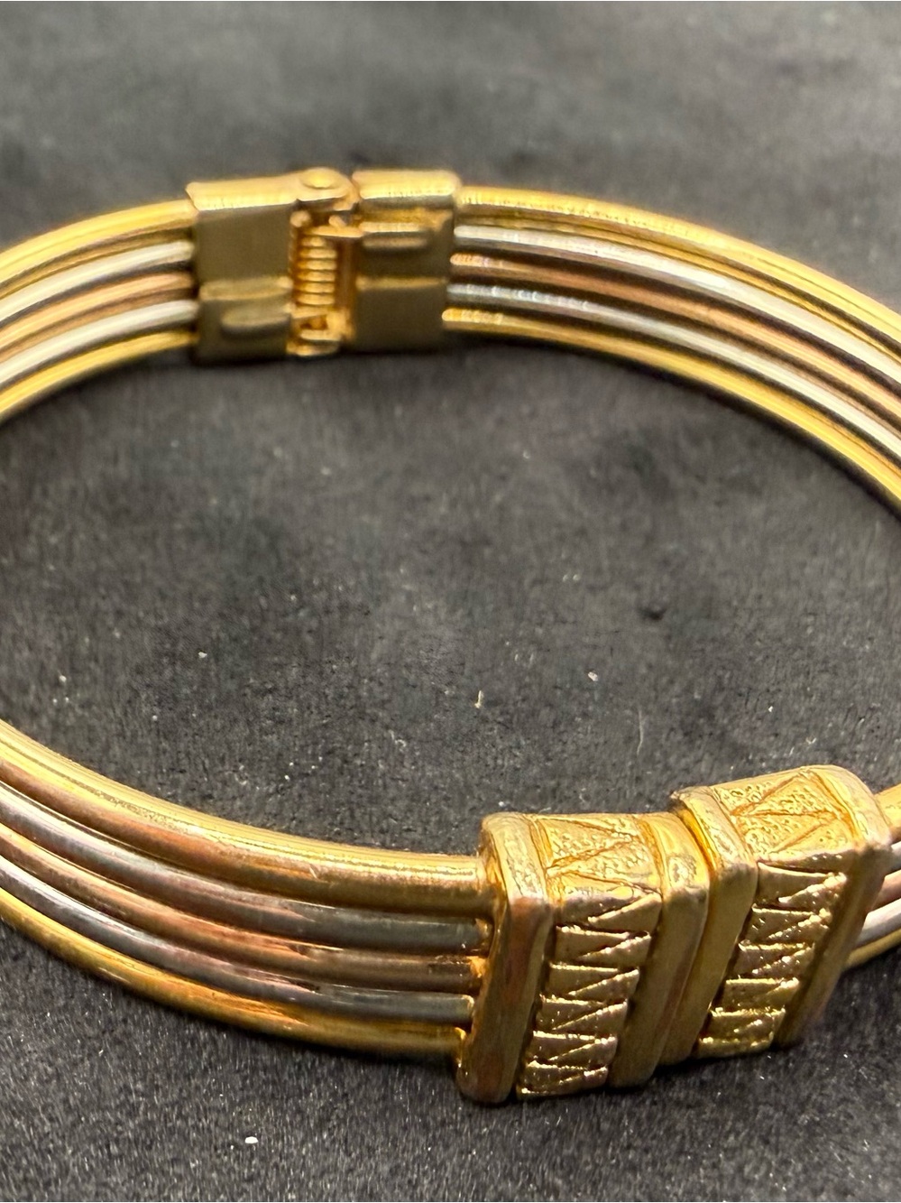 Premier Gold-Tone Multi-Row Decorative Cuff Bracelet